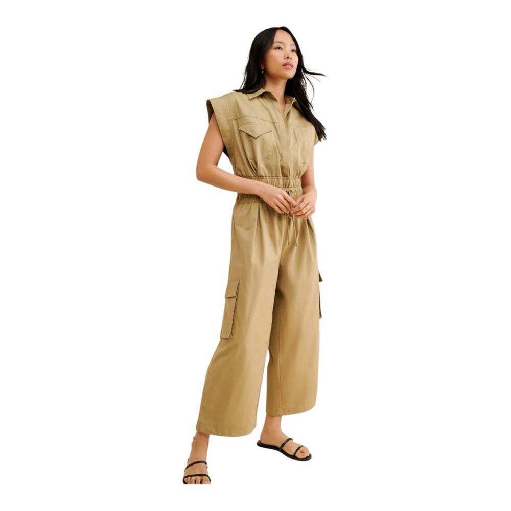 NWOT Anthropologie Pilcro Twill Utility Cargo jumpsuit  Size Small boho